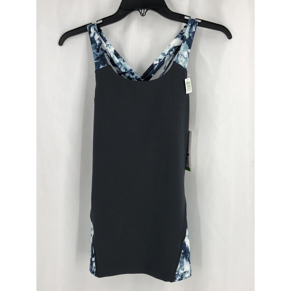 GAIAM Athleisure Yoga Sports Bra Strappy Tank Top Asphalt Luna Print NWT XS